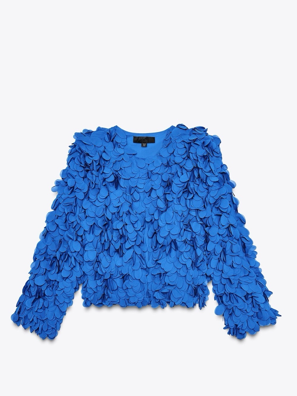 NWT Zara Women’s Royal Blue Floral Petal Jacket - Picture 2 of 4